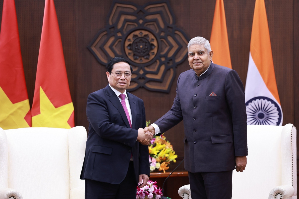 Thủ tướng Phạm Minh Chính hội kiến Phó Tổng thống, Chủ tịch Thượng viện Ấn Độ